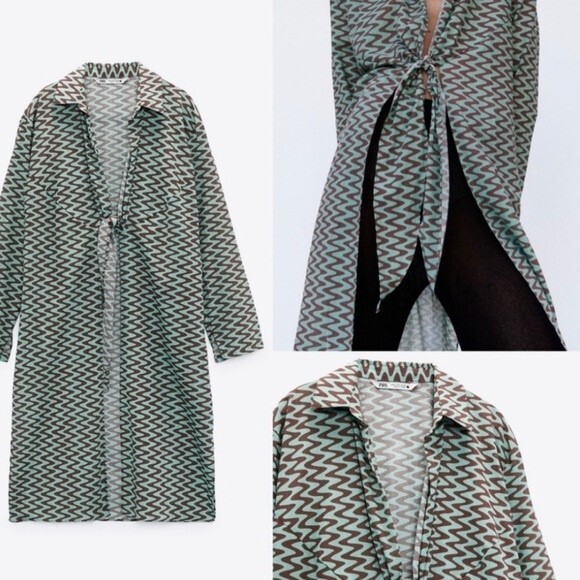 Zara The Lissie Shirt Printed Tunic Long Sleeve Blouse Boho Bloggers Favorite L - Picture 6 of 10